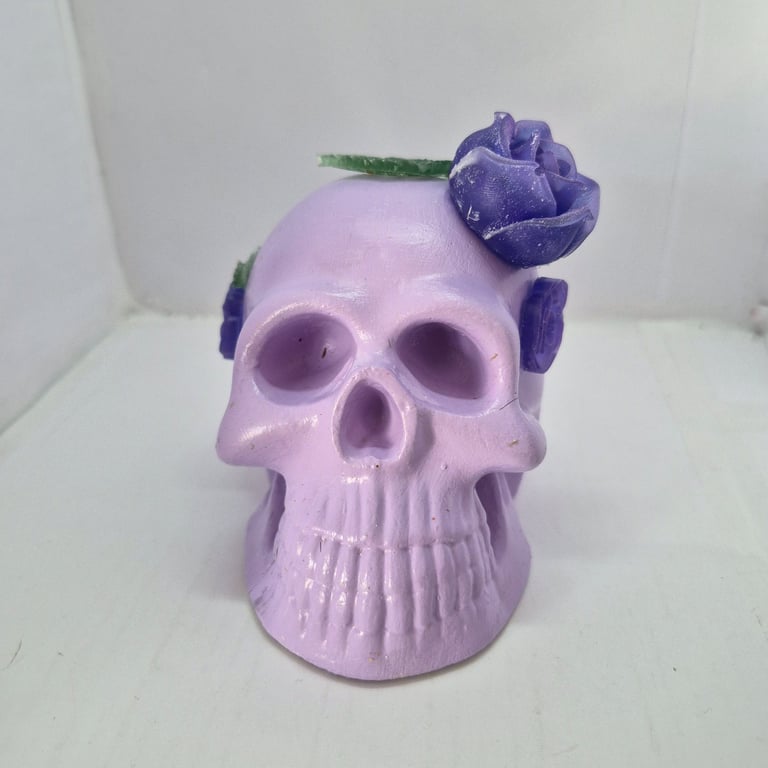 Lilac Skull with Purple Rose detailing 