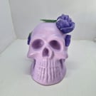 Lilac Skull with Purple Rose detailing 