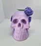 Lilac Skull with Purple Rose detailing 