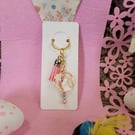 Easter Beaded Keychain - White Bunny