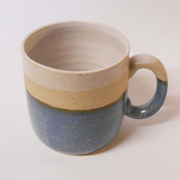 Mug Wheel thrown Elf blue ceramic..