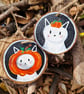 Cat pumpkin art, Halloween Decoration, Autumn Decor, Ghost art, White cat art - Image 1