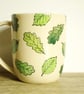 Mug - Green Beech and Oak Leaves, Pattern - Image 2