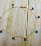 9ct gold bracelet with small faceted sapphire charms - Image 4