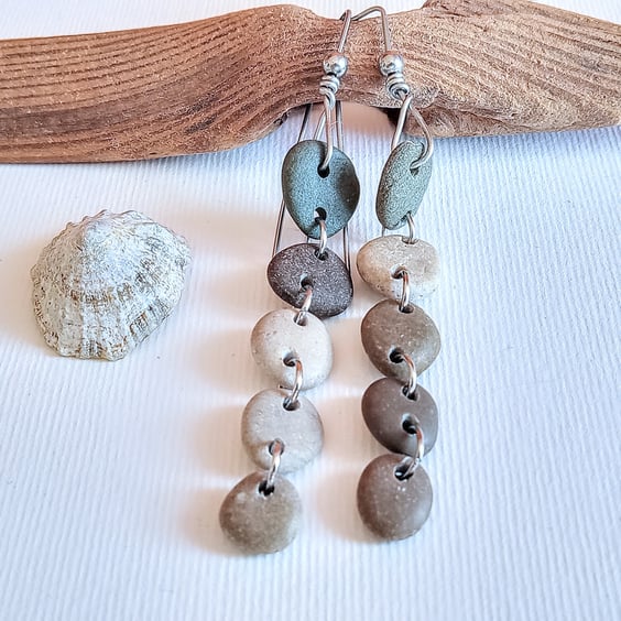 Long pebble earrings