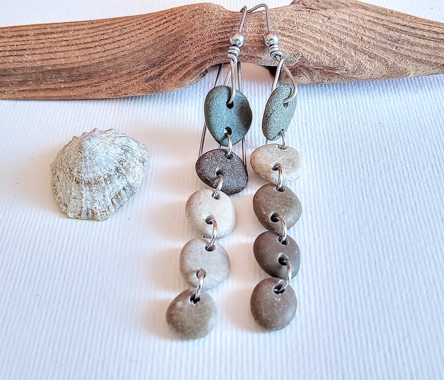 Long pebble earrings