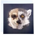 Meerkat and Lemur Greeting Card – Blank Inside Animal Art