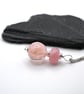 pink sphere lampwork glass pendant necklace - Image 3