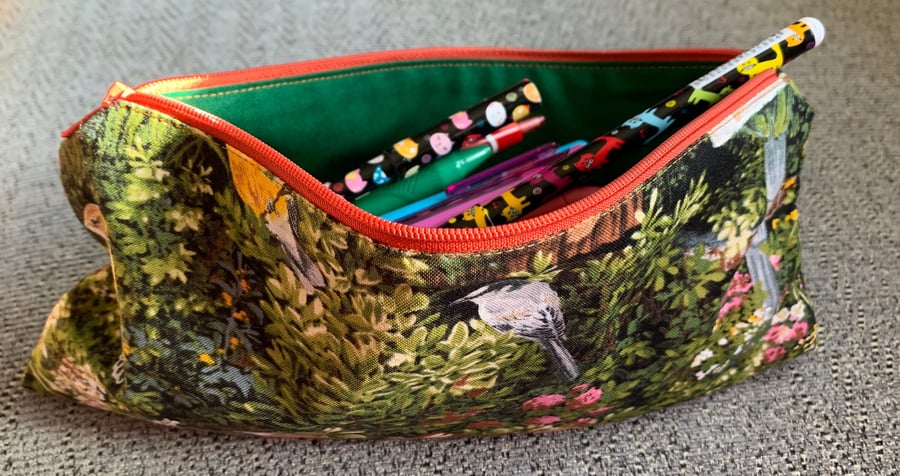 Birds-Dolphin-Nature Pencil or Make Up Brush Case