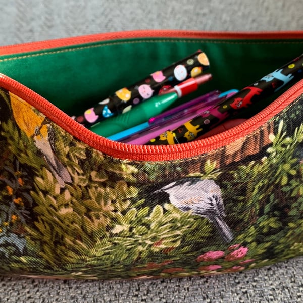 Birds-Dolphin-Nature Pencil or Make Up Brush Case
