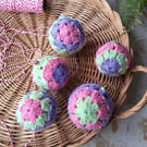 Crochet Christmas Bauble Decoration Set of 5 Mint Green Mix