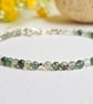 Dainty Moss Agate Gemstone Bracelet - 3mm 