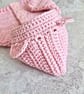 Pink Newborn Crochet Teddy Bear Cardigan with Hood – Handmade Gift - Image 8