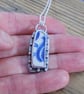Silver Thames pottery bezel set pendant, boho, hippy, necklace - Image 5