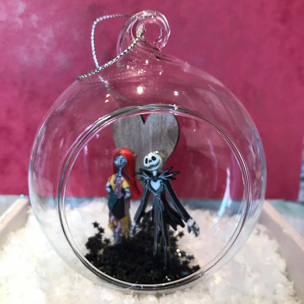 Jack & Sally Glass Bauble