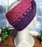 Knitted Two Colour Braided Ear Warmer - Image 4