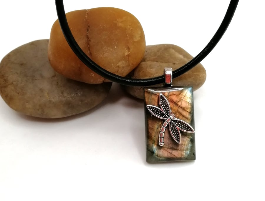 Labradorite Dragonfly Necklace