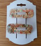Set of Alligator Clips Made With Resin and Holographic Metal Leaf