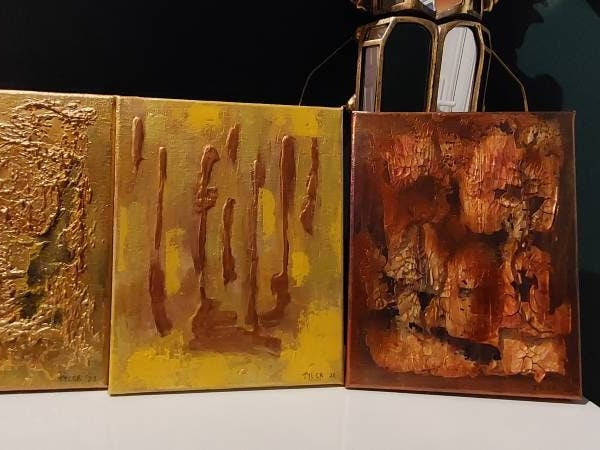 Gold, Frankincense and Myrrh - original abstract acrylic emotional painting 