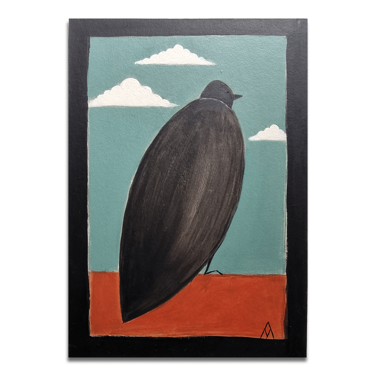 Bird Illustration Painting (Unframed) Original Art - Childrens Nursery Decor