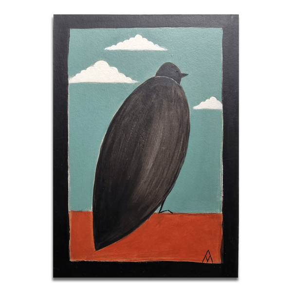 Bird Illustration Painting (Unframed) Original Art - Childrens Nursery Decor