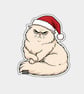 Unique Funny Christmas Sticker Xmas Decal - Angry Fluffy Cat