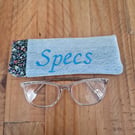 Handmade Upcycled Denim 'Specs' Glasses Case - Pale Blue Denim & Floral Lining