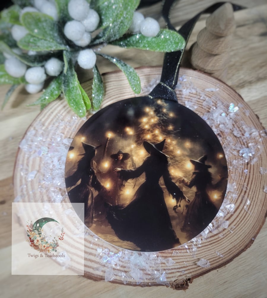 Witches yule dance christmas yule bauble 