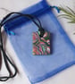 Brightly coloured polymer clay rectangular pendant - Image 6