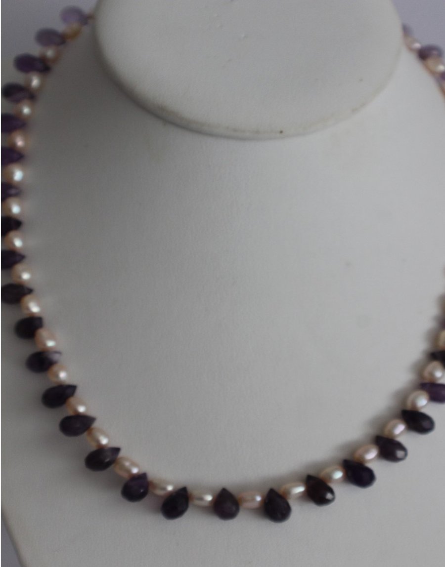 Amethyst and Pearl Necklace