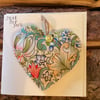 William Morris Fabric Heart Greeting Card 
