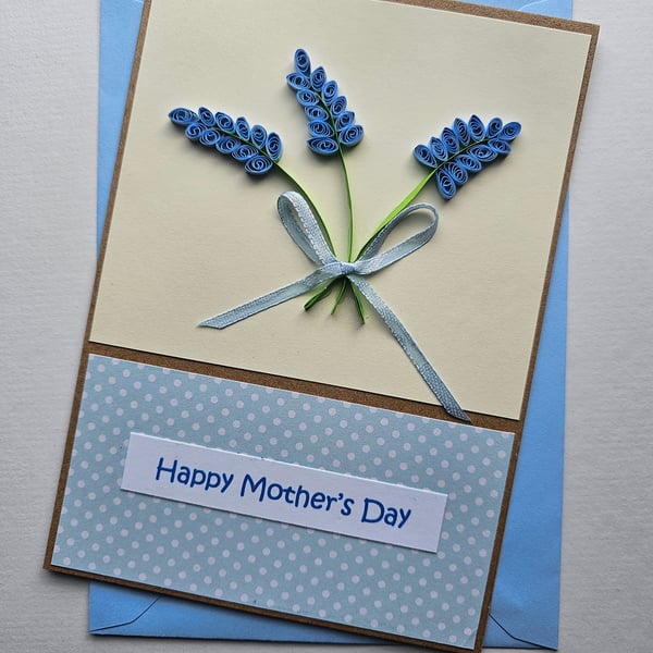 Quilled Lavender Large Mother's Day Card Size 7" x 5" 