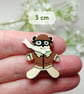 Travel Gift, Handmade Pilot Teddy Bear Pin For Traveller, Happy Travels Gift - Image 4