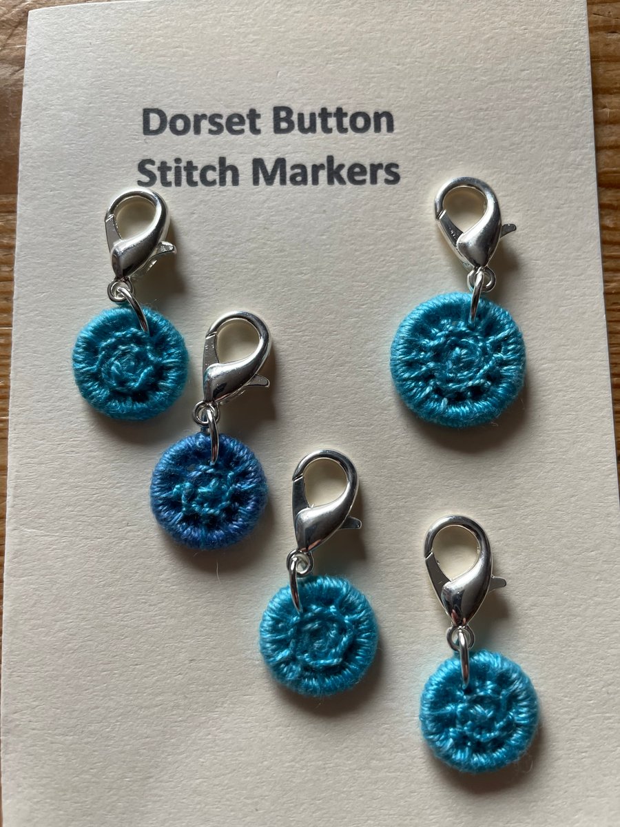 Set of 5 Dorset Button Stitch Markers