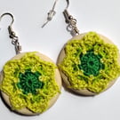 Micro crochet mandala earrings