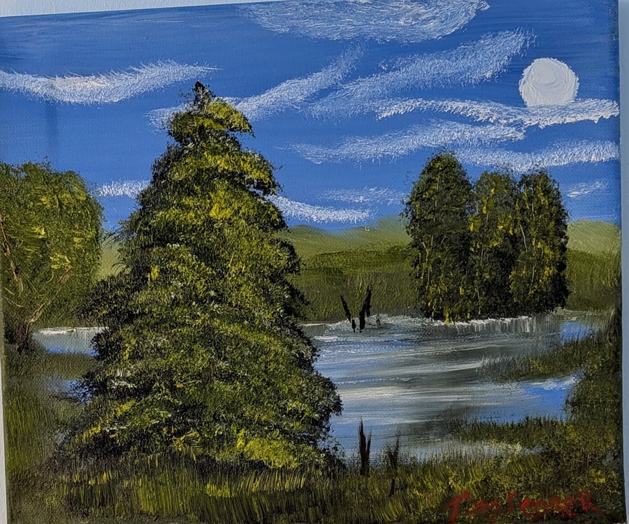 Single Pine Tree Original Painting
