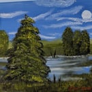 Single Pine Tree Original Painting