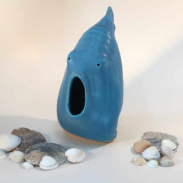Large Turquoise Fish - the one that's surprised ! Handmade in Letchworth