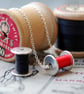 Bobbin Necklace - Silver Sewing Necklace - Image 2