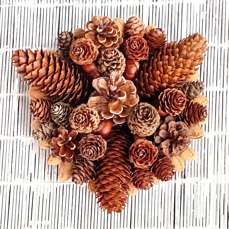 Small circular festive wreath for table, mantle or wall display