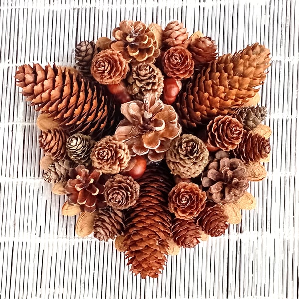 Small circular festive wreath for table, mantle or wall display