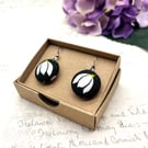 Snowdrop Earrings - Dark Green Spring Flower Earrings - Botanical Drop Earrings