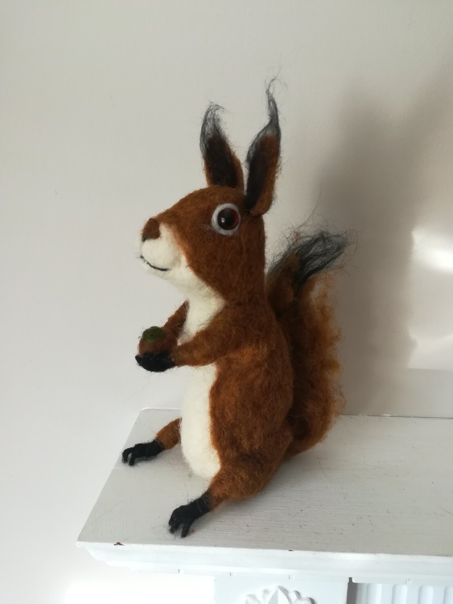 SQUIRREL needle felted wool sculpture collectable collectables OOAK soft sculptu