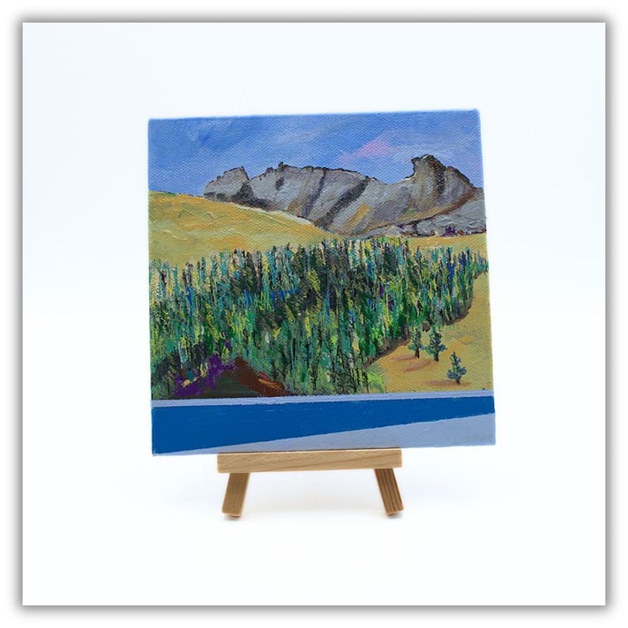 A Scottish landscape - acrylics - with easel - Ben Arthur - The Cobbler 