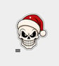 Unique Funny Christmas Gift Tags For Adults, 6pk - Skull In Santa Hat