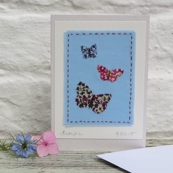 Hand-stitched Butterflies made with Liberty cottons, colourful and happy!