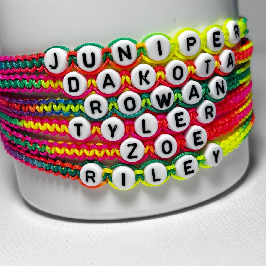 Rainbow Personalised Bracelets Hand Woven