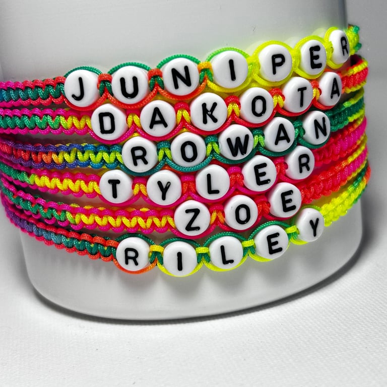 Rainbow Personalised Bracelets Hand Woven