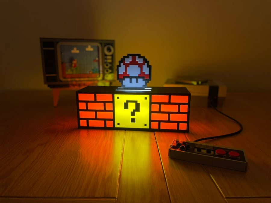 Mario Retro Question Mark Lamp