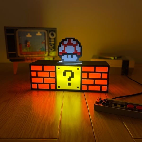 Mario Retro Question Mark Lamp